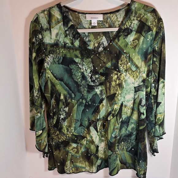 Dress Barn Tops - Dress Barn - Abstract Print Blouse Y2K